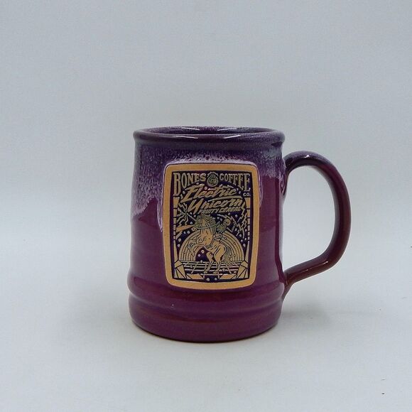 Bones Coffee Company Electric Unicorn Drip Glaze Violet Mug Skeleton 2024 Cup - Picture 1 of 7